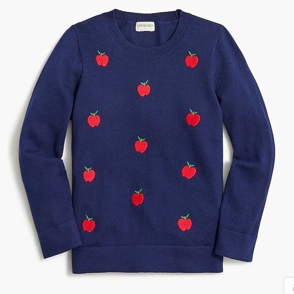 JCREW FACTORY | Navy | APPLE COTTON SWEATER - Picture 2 of 7